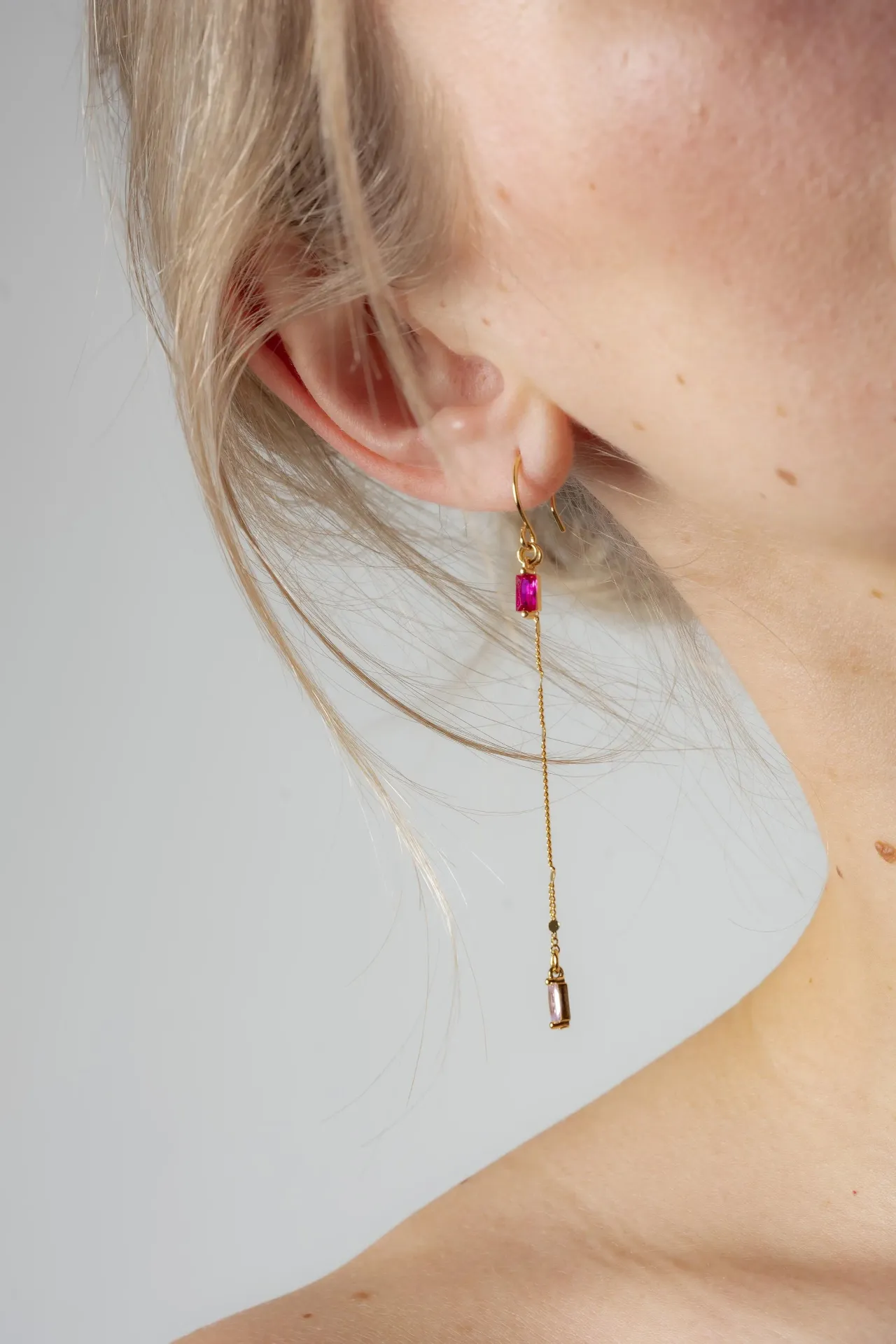 NALA - BOUCLES D'OREILLES | Gold Pink