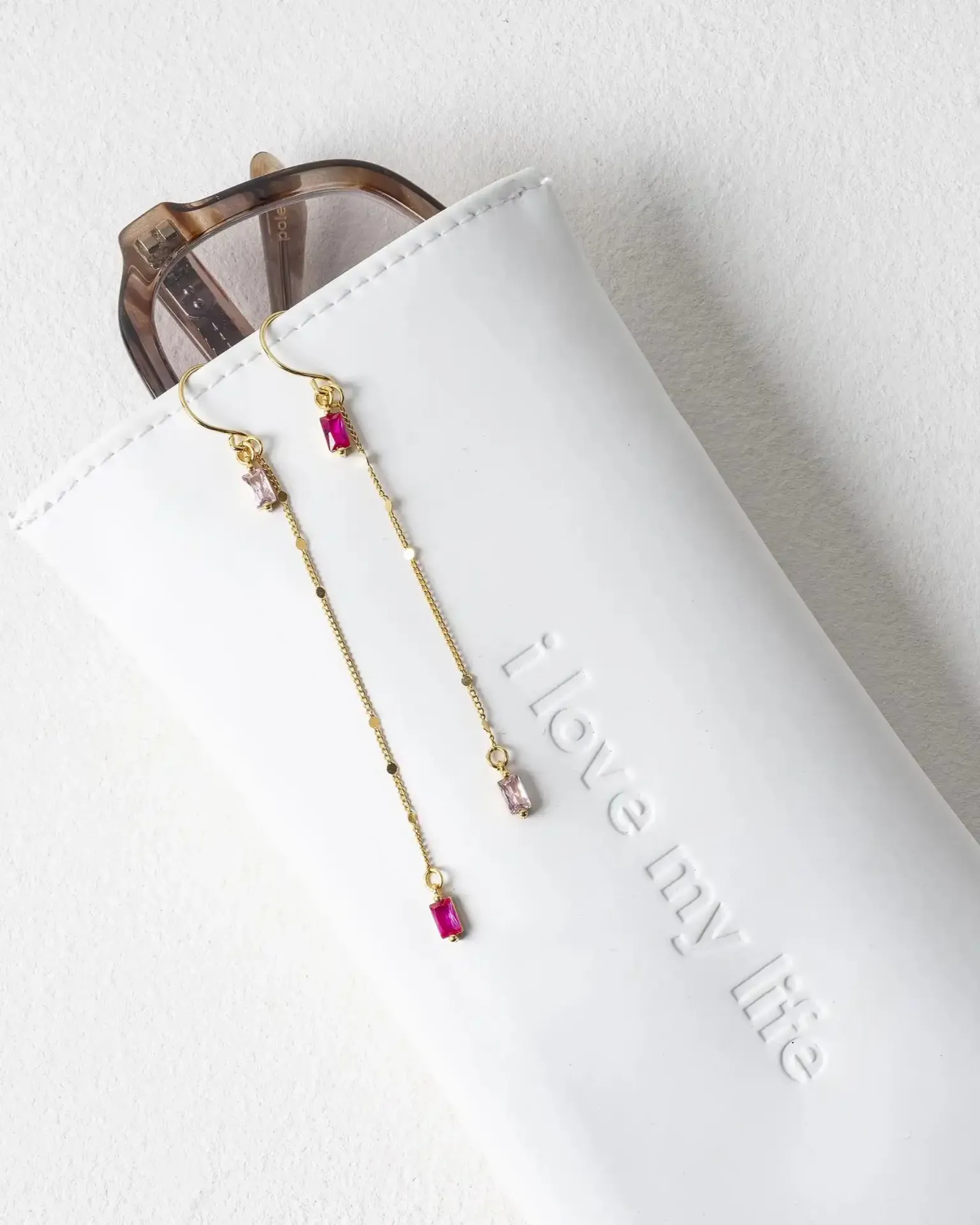 NALA - BOUCLES D'OREILLES | Gold Pink