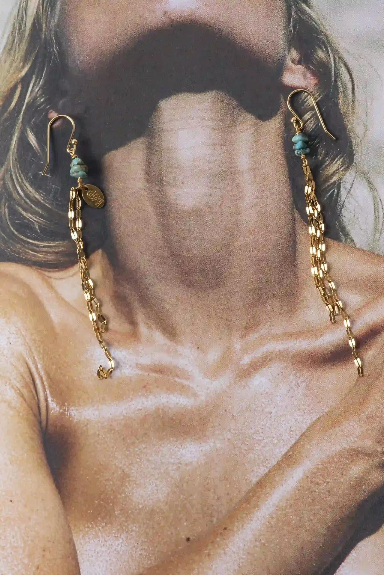 [261.CLARIS-E-GCT] CLARIS - OORBELLEN | Gold Turquoise