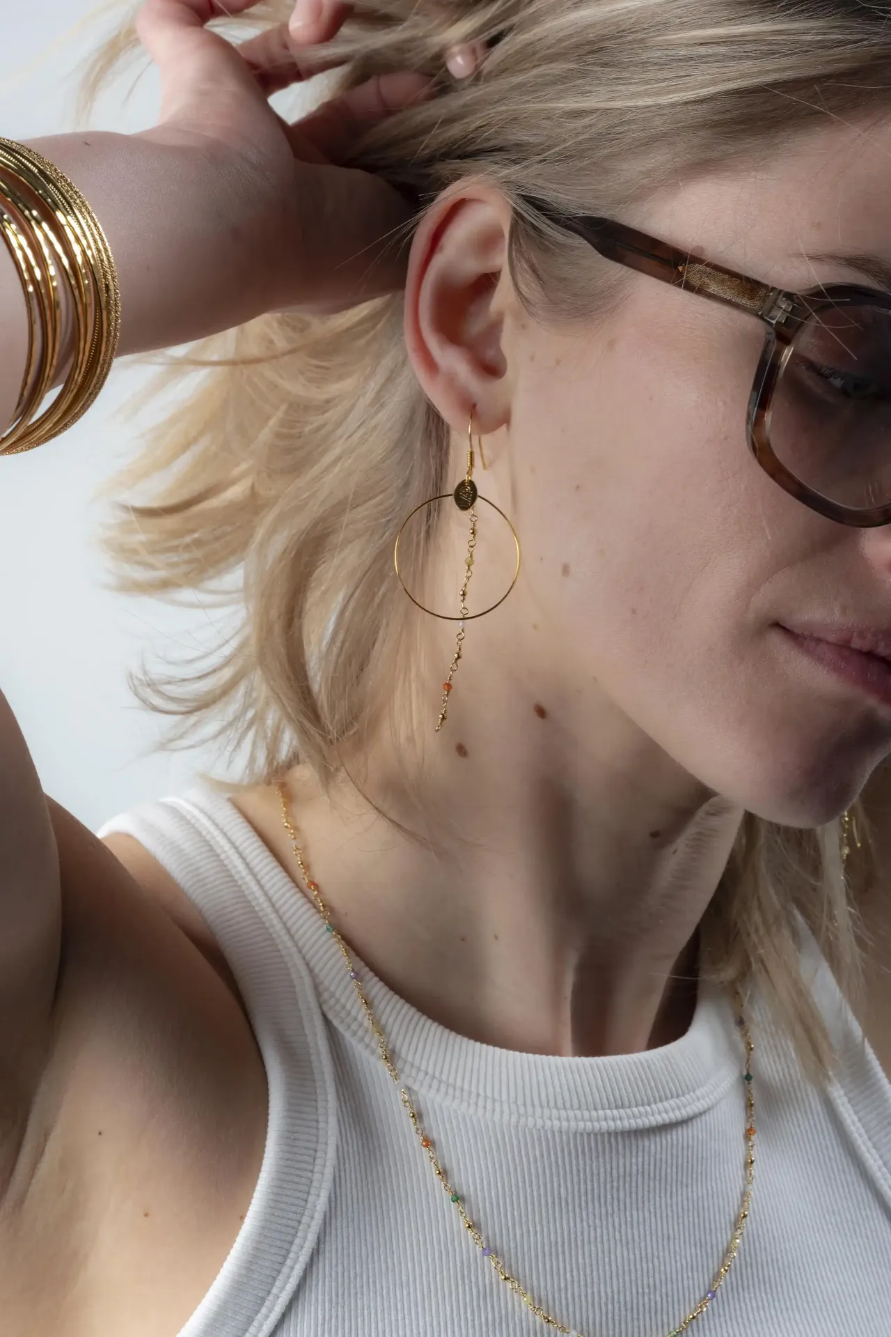 [261.CLOE-GIBZ] CLOE - OORBELLEN | Goud Multicolor