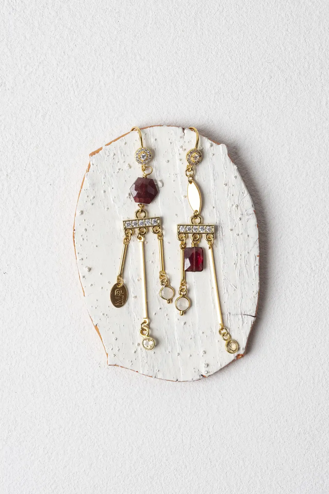 [261.LUXURY-E-GBU] LUXURY - EARRINGS | Gold Bordeaux