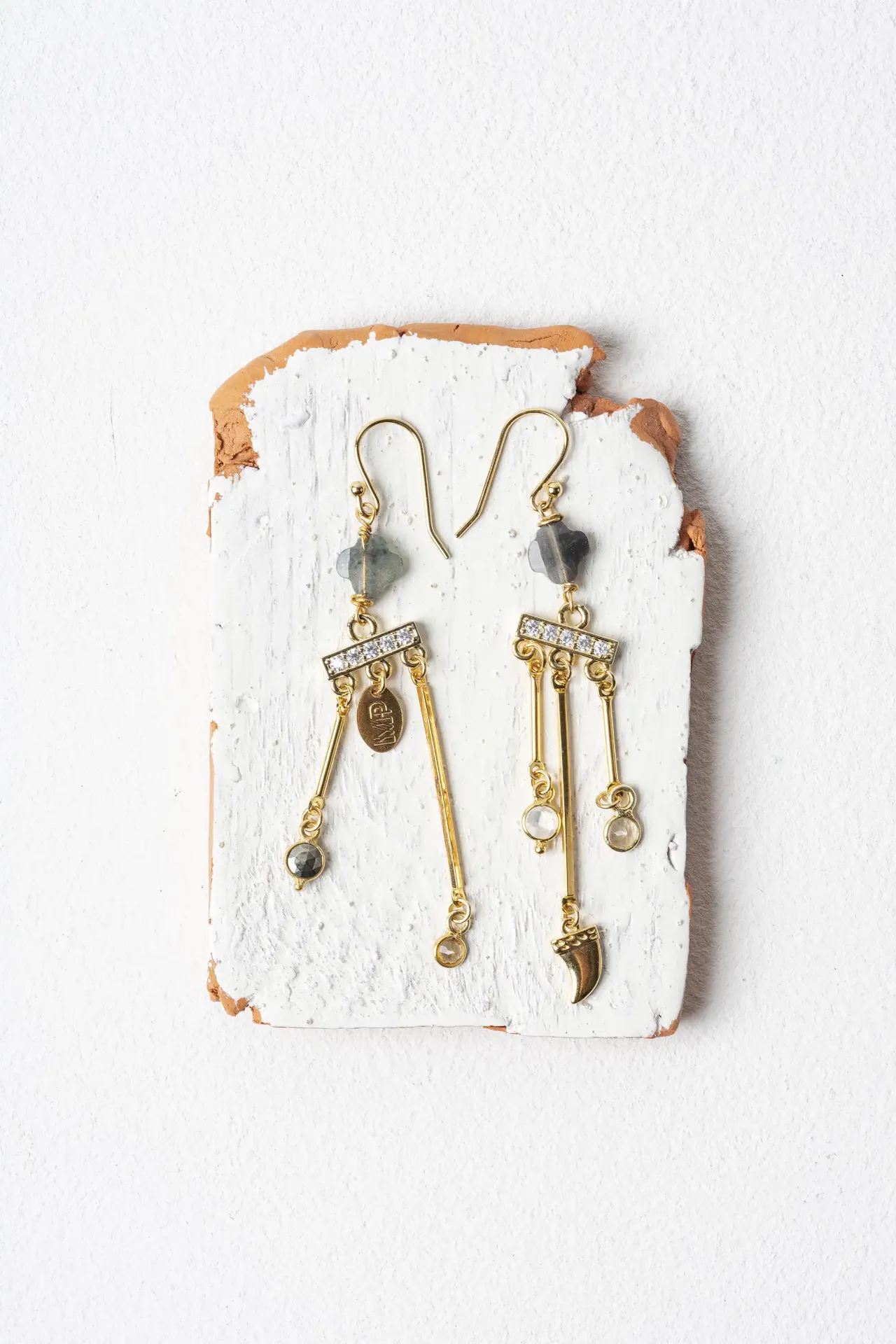 LUXURY - BOUCLE D'OREILLES | Gold Grey