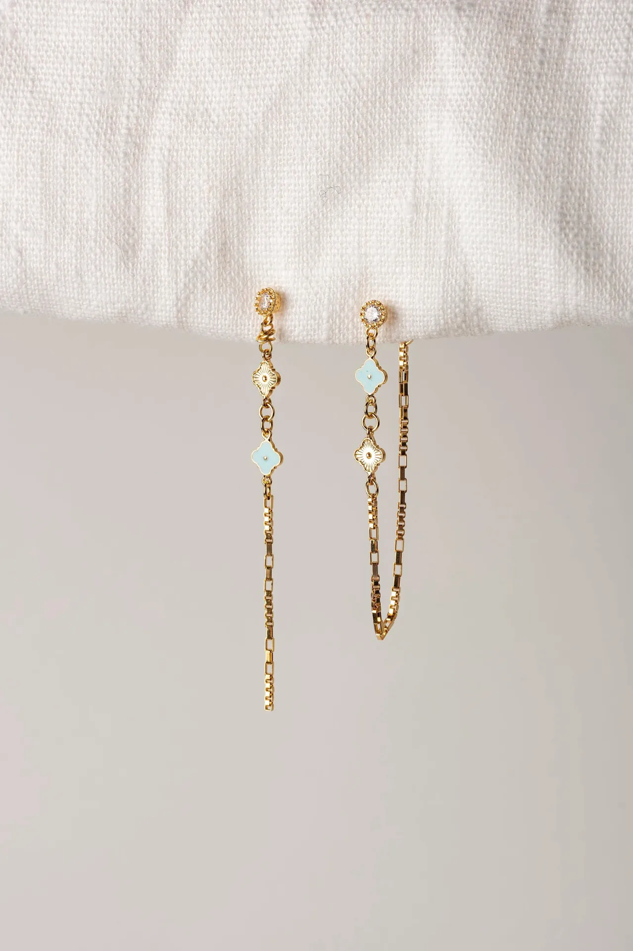 [261.MURPHY26-E-GT] MURPHY - EARRINGS | Gold Turquoise