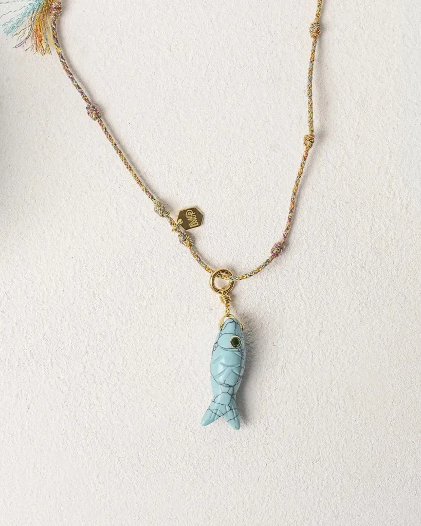 [261.HARRY-N-GT] HARRY - NECKLACE | Gold Turquoise
