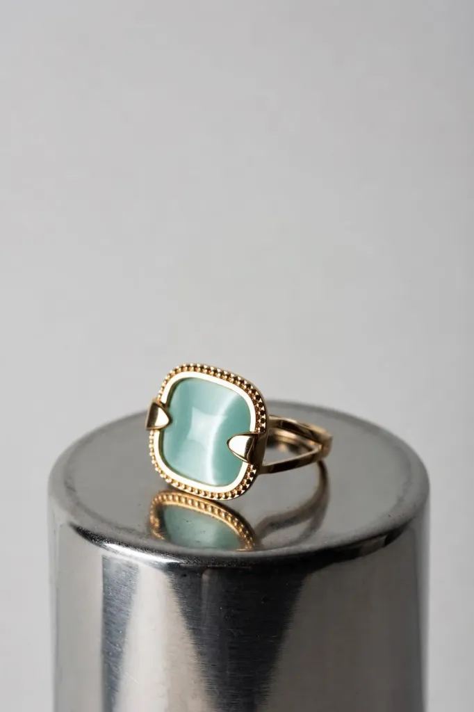 [261.CLUTCH-R-GT54] CLUTCH - RING | Gold Turquoise (54)