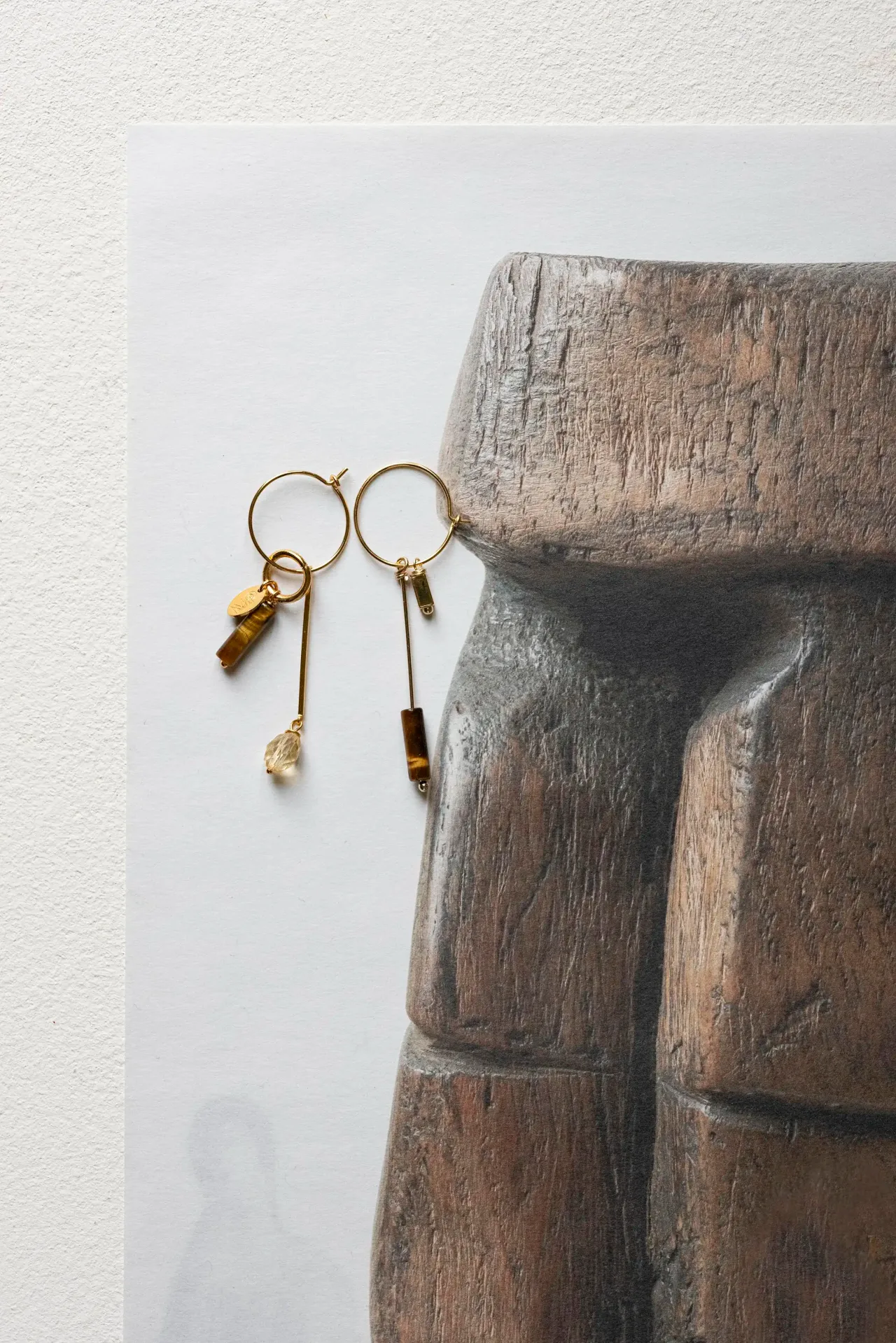 [262.VERNY-E-GBR] VERNY - BOUCLES D'OREILLES | Gold Brown
