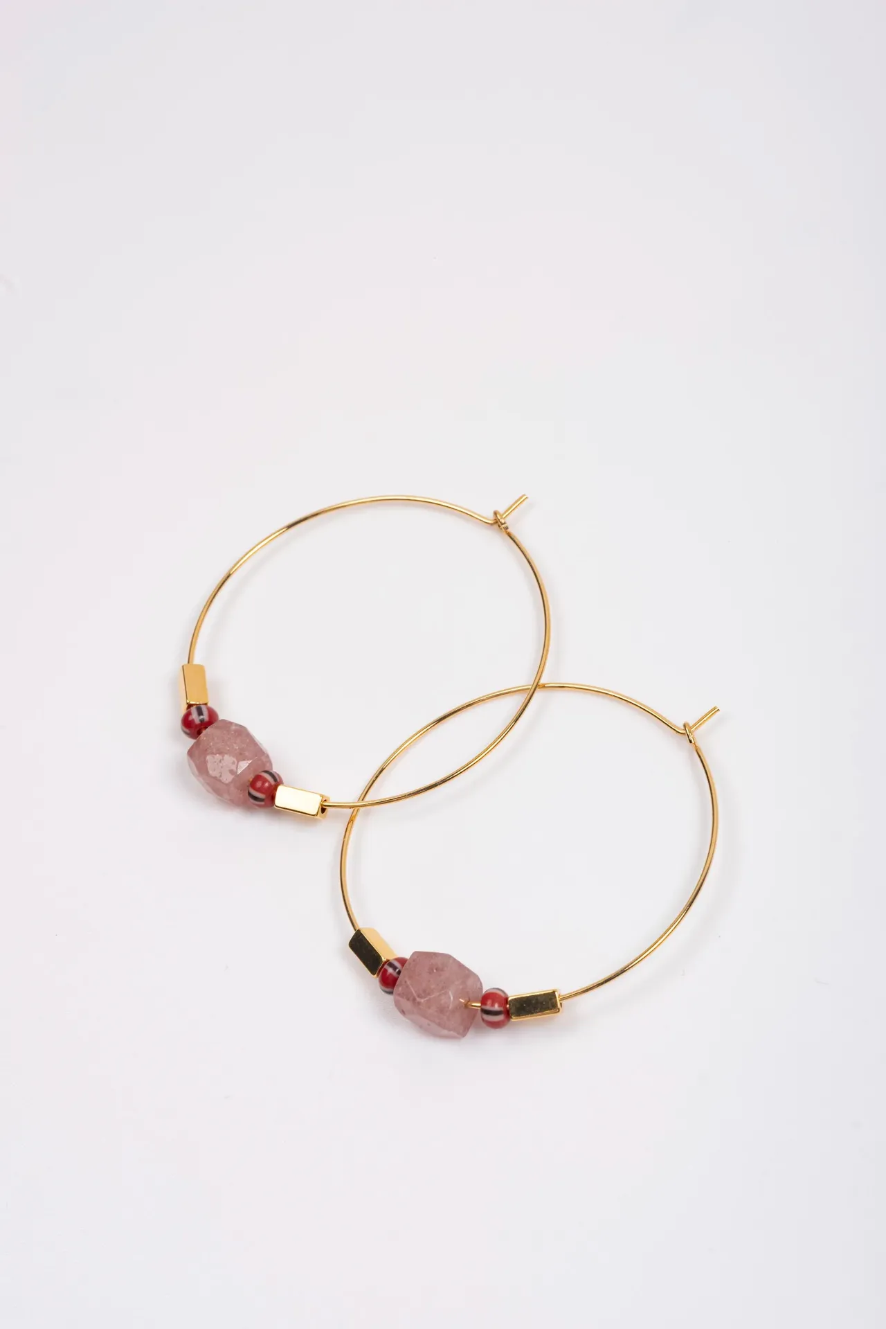 [262.POCA/C-E-GP] POCA - BOUCLES D'OREILLES | Gold Pink
