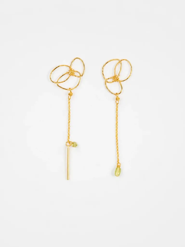 [262.DALIA-E3-G] DALIA - EARRINGS | Gold Green