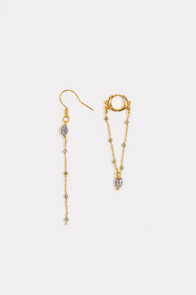 [262.MIA-E-GZP] MIA - EARRINGS | Gold Light Green
