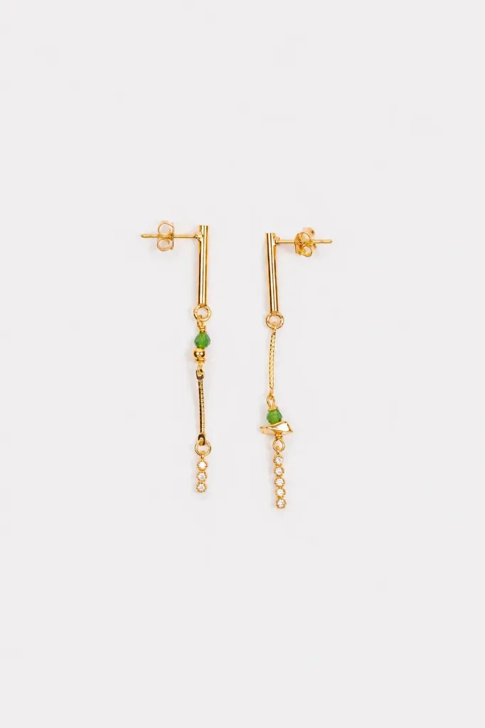 [262.ICON-E-GGR] ICON - EARRINGS | Gold Green