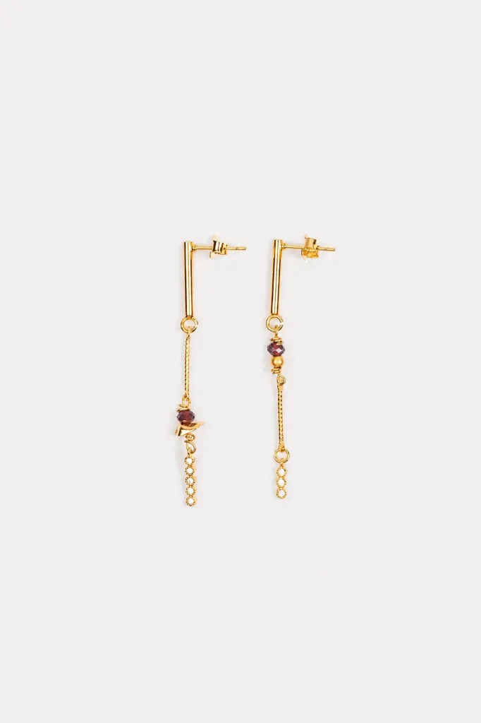 [262.ICON-E-GBU] ICON - EARRINGS | Gold Burgundy
