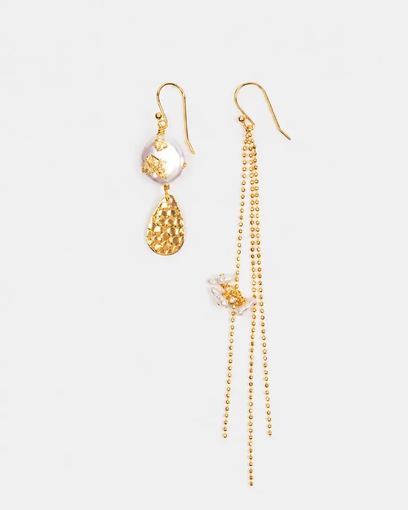 KISKISS - BOUCLES D'OREILLES | Gold White